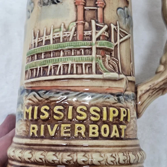 Vintage St. Louis MO Beer Stein Gateway Arch Busch Stadium Riverboat Japan - Picture 9 of 13